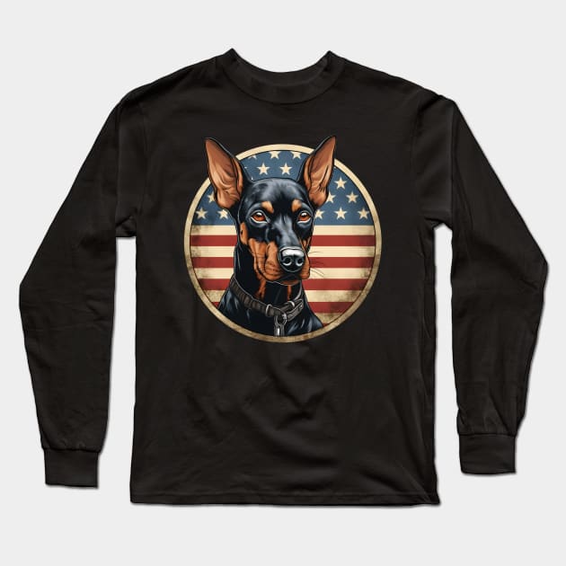 Patriotic Manchester Terrier Long Sleeve T-Shirt by NatashaCuteShop